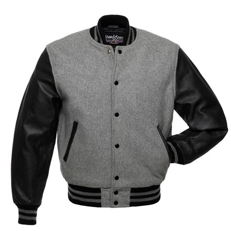 CD Icon Varsity Jacket Gray Cowhide Leather 